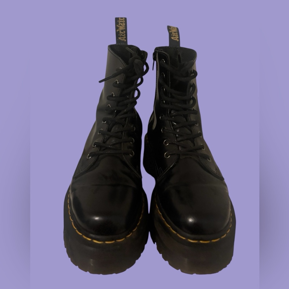 COPY - Dr. Martens Black Platform Leather Boots - Size 7